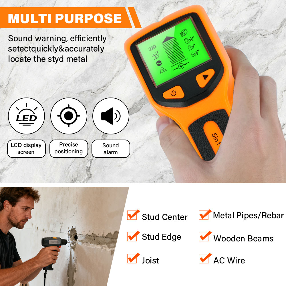New 5-in-1 Wall Detector Handh - Water Leak Detector Wired 评论和价格