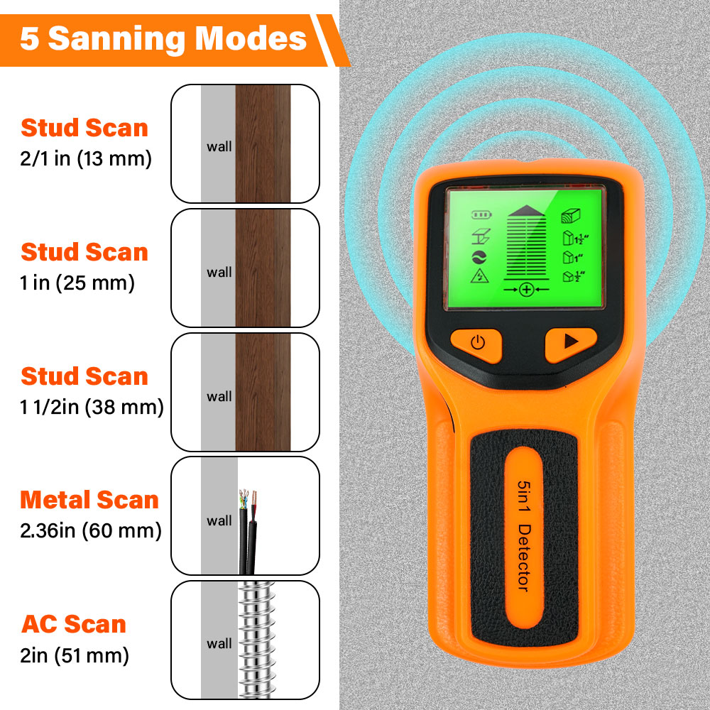 Wall Stud Detector 5 in 1 Hand - Water Leak Detector Wired 评论和价格