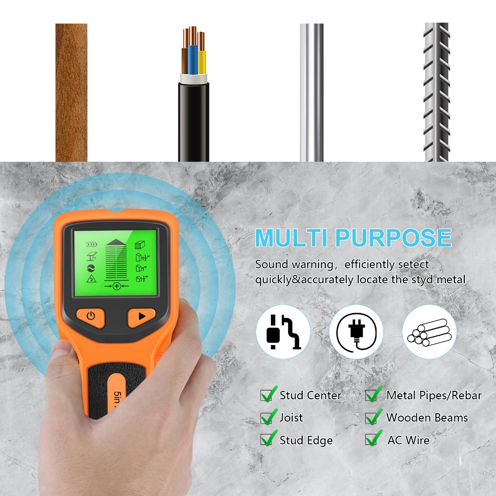 5 in 1 Digital Stud Detector H - Water Leak Detector Wired 评论和价格