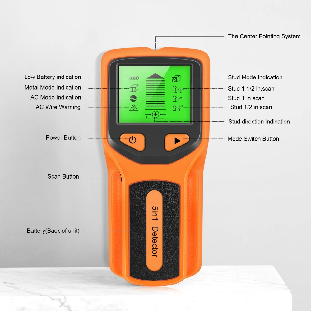5 in 1 Digital Stud Detector H - Water Leak Detector Wired 评论和价格