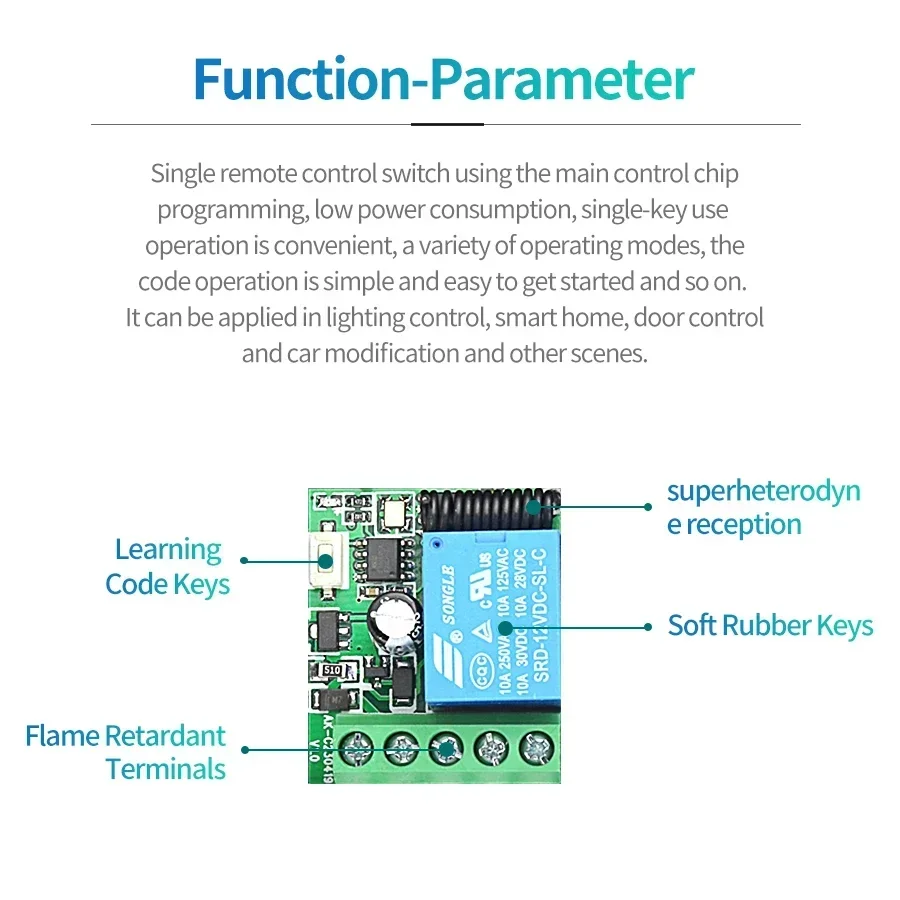 DC 12V Remote Control Smart Sw - 433Mhz Receiver Module 评论和价格